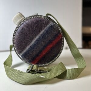 Vintage 2 Quart Coleman Boy Scout‎ Wool Flannel Water Canteen Adjustable Strap